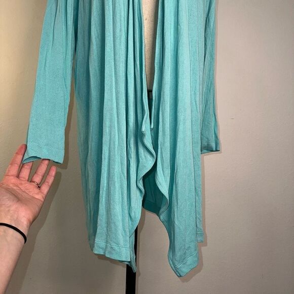 J. Jill Wearever Collection Womens L Bright Blue Open Front Stretch Cardigan - Picture 4 of 11